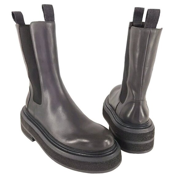 Marsell Zuccone Tronchetto Elast Chelsea Beatle Boots 37.5 7.5 Womens Gray New - Picture 2 of 15